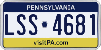PA license plate LSS4681
