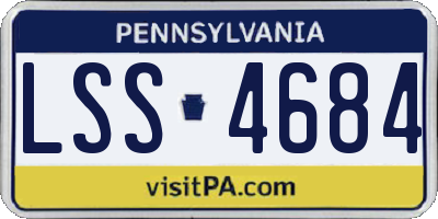 PA license plate LSS4684