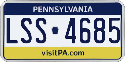 PA license plate LSS4685