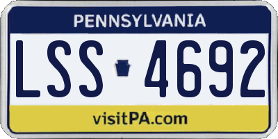 PA license plate LSS4692