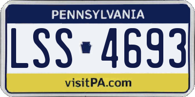 PA license plate LSS4693