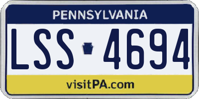 PA license plate LSS4694