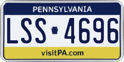 PA license plate LSS4696