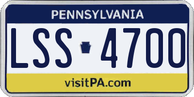PA license plate LSS4700