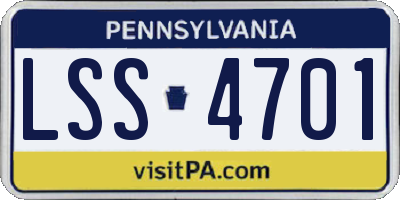 PA license plate LSS4701