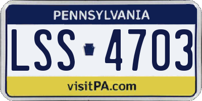 PA license plate LSS4703