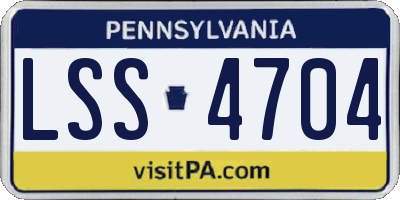 PA license plate LSS4704