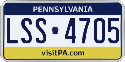 PA license plate LSS4705