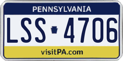 PA license plate LSS4706