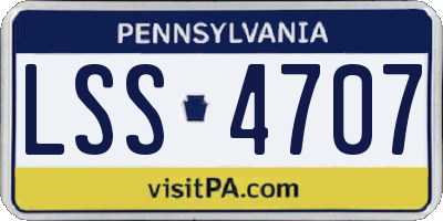 PA license plate LSS4707
