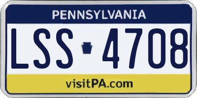 PA license plate LSS4708