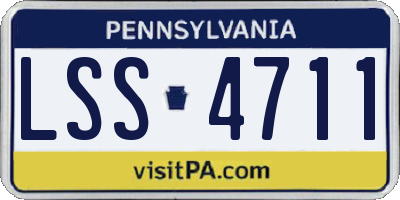 PA license plate LSS4711