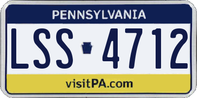 PA license plate LSS4712