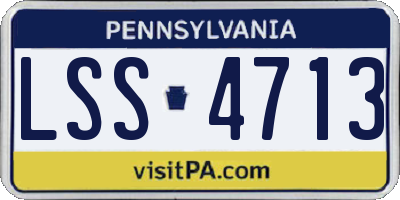 PA license plate LSS4713