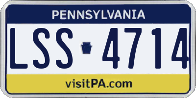 PA license plate LSS4714
