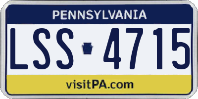 PA license plate LSS4715