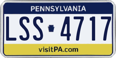 PA license plate LSS4717