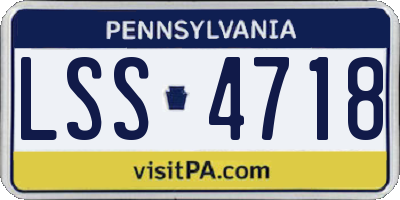 PA license plate LSS4718