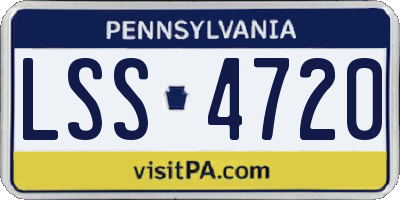 PA license plate LSS4720