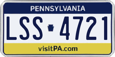 PA license plate LSS4721