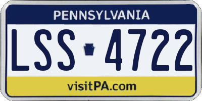 PA license plate LSS4722