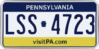 PA license plate LSS4723