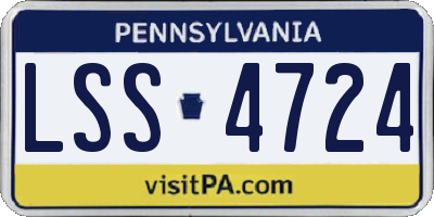 PA license plate LSS4724