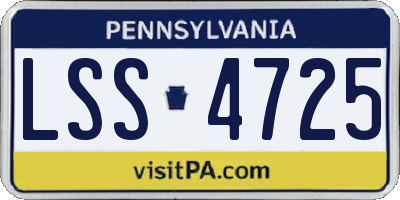PA license plate LSS4725