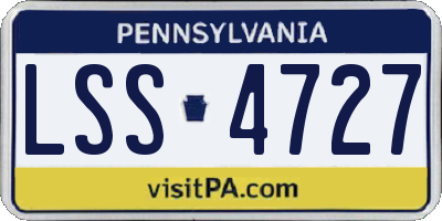 PA license plate LSS4727