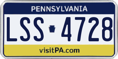 PA license plate LSS4728
