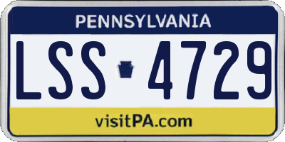 PA license plate LSS4729