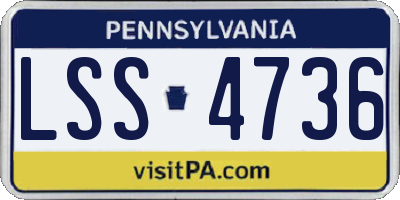 PA license plate LSS4736