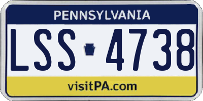 PA license plate LSS4738