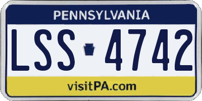 PA license plate LSS4742