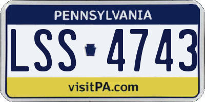 PA license plate LSS4743