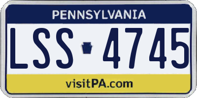 PA license plate LSS4745