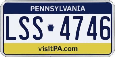 PA license plate LSS4746