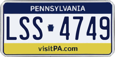 PA license plate LSS4749