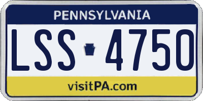 PA license plate LSS4750