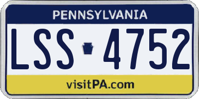 PA license plate LSS4752