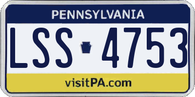 PA license plate LSS4753