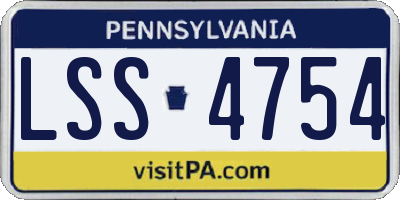 PA license plate LSS4754