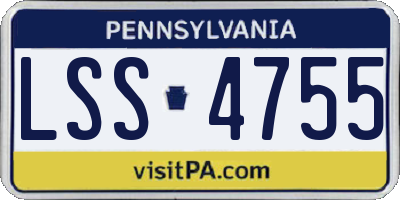 PA license plate LSS4755