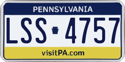 PA license plate LSS4757