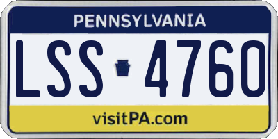 PA license plate LSS4760