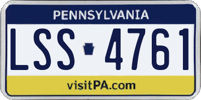 PA license plate LSS4761
