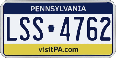 PA license plate LSS4762