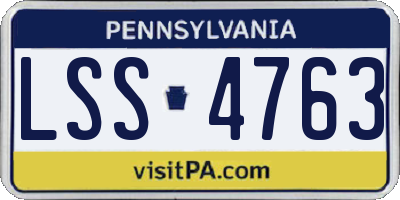 PA license plate LSS4763