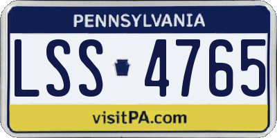 PA license plate LSS4765