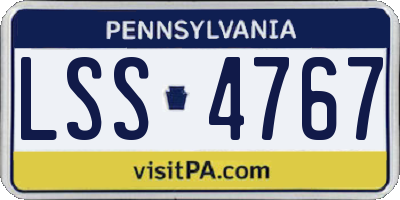 PA license plate LSS4767